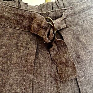 J Jill Wide-leg Gray Linen Pants
